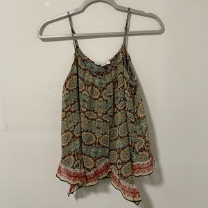 Patrons Of Peace Boho Spaghetti Strap Tank Top; Size:XS